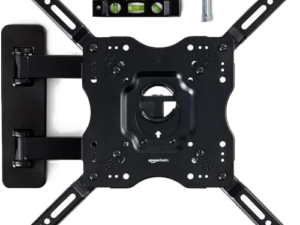 Amazon Basics Full Motion Articulating TV Wall Mount, with Swivel and Tilt, for 26″ to 55″ TVs and Flat Panels up to 80 Lbs, VESA Compatible, Black