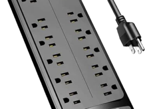 Power Strip, ALESTOR Surge Protector with 12 Outlets and 4 USB Ports, 6 Feet Extension Cord (1875W/15A), 2700 Joules, ETL Listed, Black