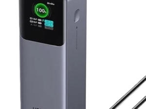 UGREEN Nexode Power Bank 20000mAh 130W Portable Charger 72Wh PD Fast Charging 3-Port USB C Battery Pack with TFT Smart Display for MacBook/iPad/iPhone 17/16/Samsung S24 and More