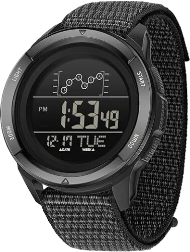 findtime Military Watches for Men Tactical Digital Sport Watch Waterproof Army Outdoor Nylon Strap Electronic Mens Watch LED Luminous Alarm Stopwatch Relojes para Hombres