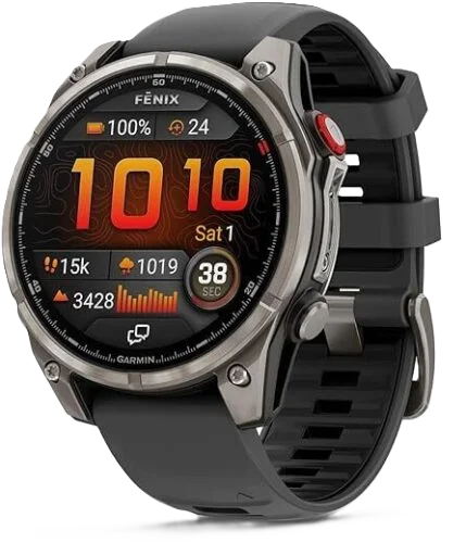 Garmin fēnix® 8 – 51 mm, AMOLED, Sapphire, Premium Multisport GPS Smartwatch, Long-Lasting Battery Life, Dive-Rated, Built-in LED Flashlight, Titanium with Spark Orange/Graphite Band