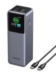 UGREEN Nexode Power Bank 20000mAh 130W Portable Charger 72Wh PD Fast Charging 3-Port USB C Battery Pack with TFT Smart Display for MacBook/iPad/iPhone 17/16/Samsung S24 and More